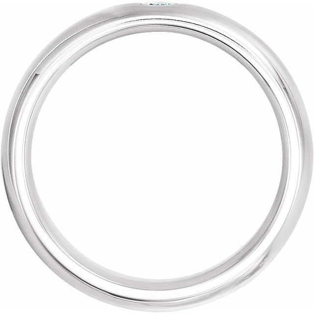 14k White 1/10 Ct Natural Diamond Gypsy-set Comfort-fit Band Size 8