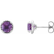 14k White Amethyst Rope Earrings