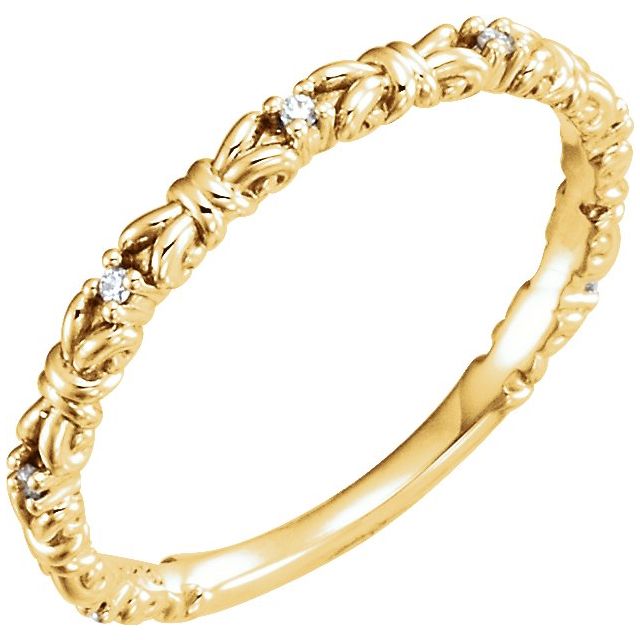 14k Yellow .04 Ctw Natural Diamond Stackable Ring