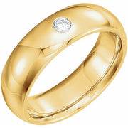 14k Yellow 1/10 Ct Natural Diamond Gypsy-set Comfort-fit Band Size 11