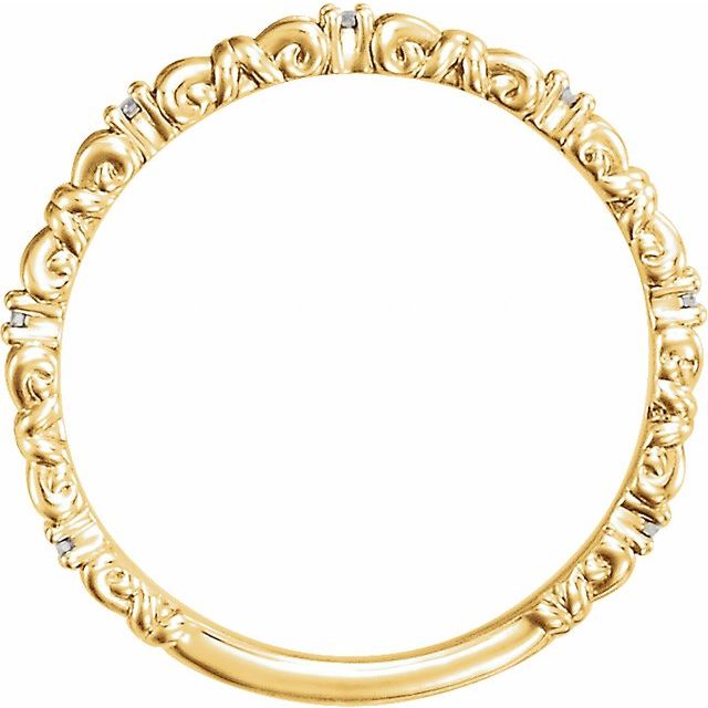 14k Yellow .04 Ctw Natural Diamond Stackable Ring
