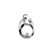 14K White .05 CT Natural Diamond Mother and Child® Slide Pendant