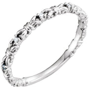14k White .04 Ctw Natural Diamond Stackable Ring