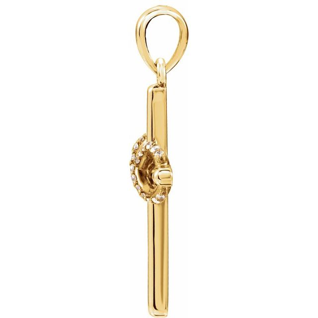 14k Yellow .06 Ctw Natural Diamond Infinity-inspired Cross Pendant