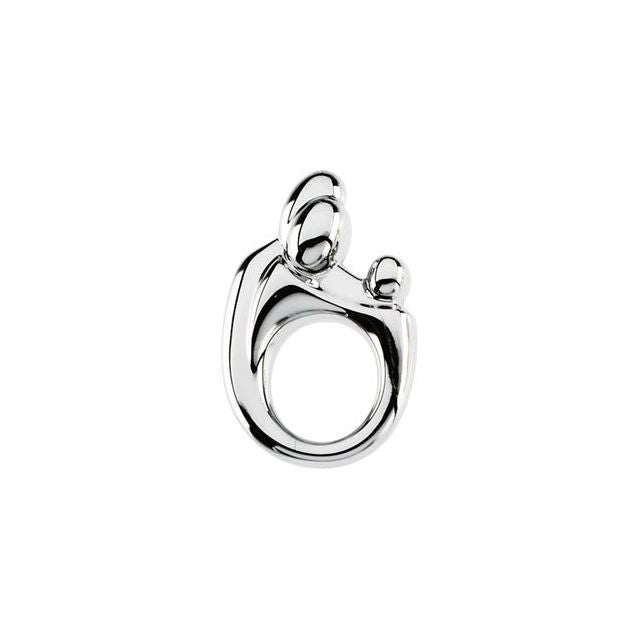 Sterling Silver 20.5x13.5 mm Mother and Child® Slide Pendant