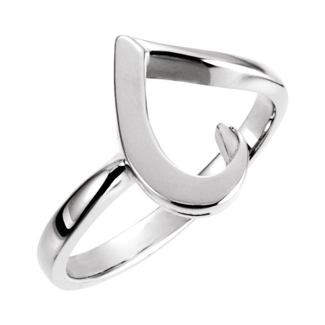 14K White Freeform Ring