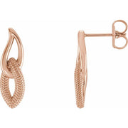 14k Rose Beaded Drop Earrings