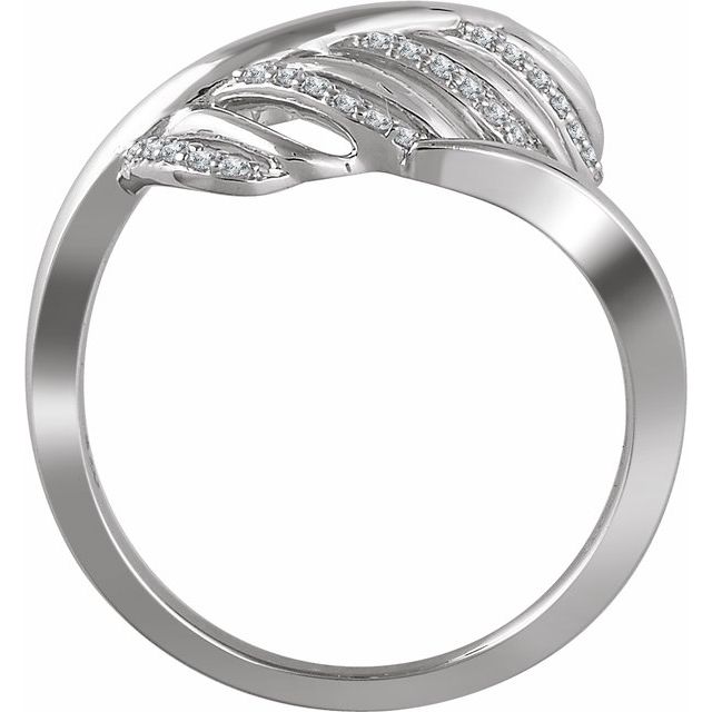 14k White 1/5 Ctw Natural Diamond Leaf Ring