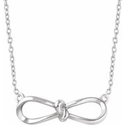 Sterling Silver Bow 16-18' Necklace