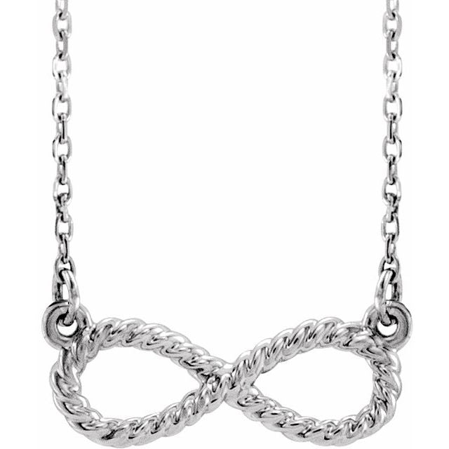 Sterling Silver Rope Infinity-inspired 18' Necklace