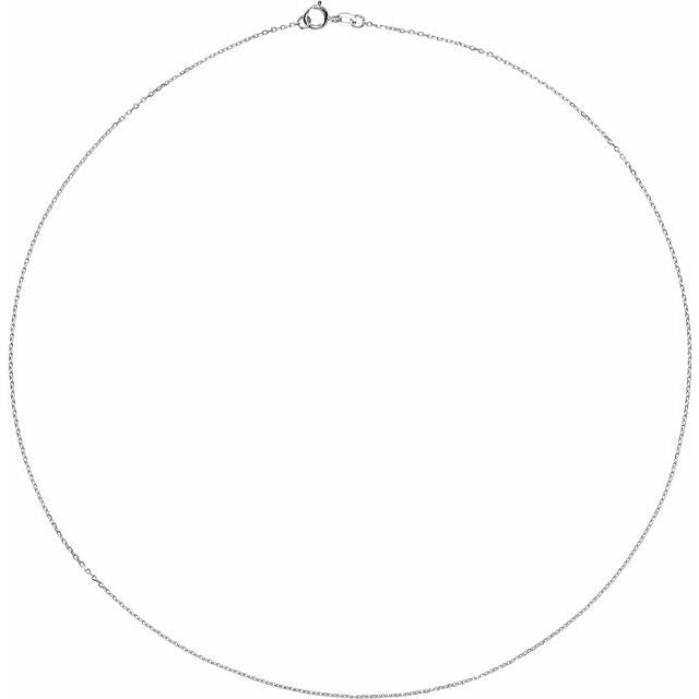 Rhodium-Plated Sterling Silver 1 mm Cable 16' Chain