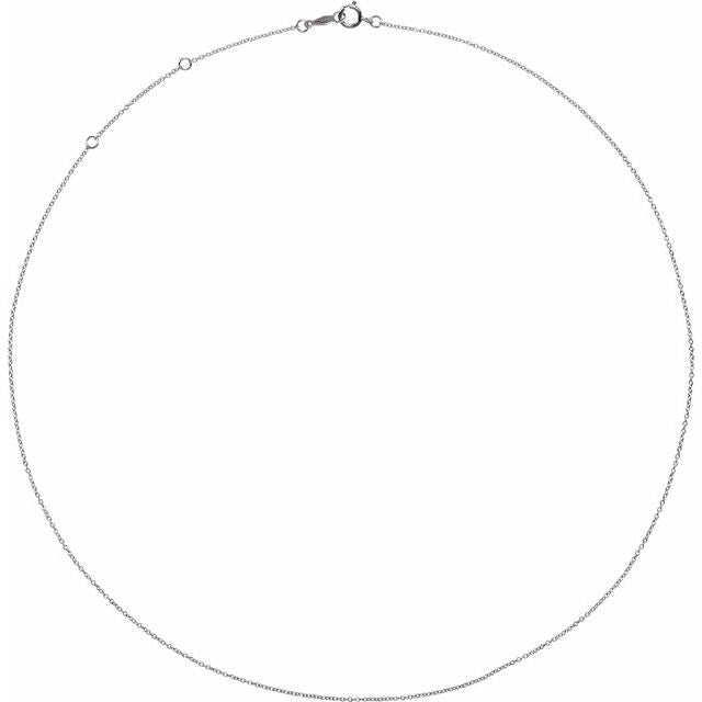 Sterling Silver 1 Mm Adjustable Cable 16-18'  Chain