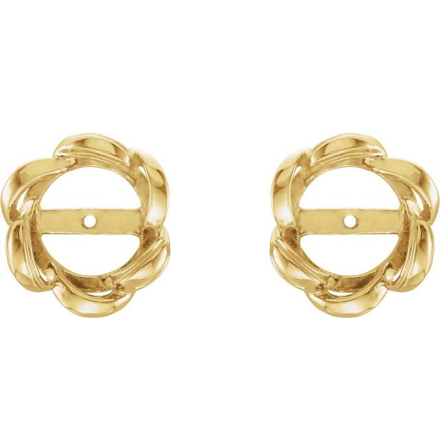14k Yellow 7mm Id Earring Jackets