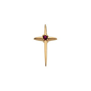 14K Yellow Natural Ruby Cross Pendant