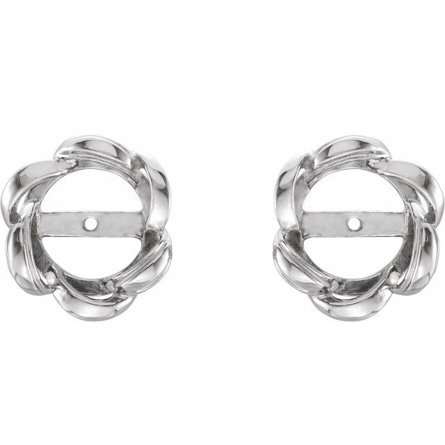 14k White 7mm Id Earring Jackets