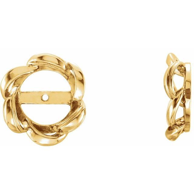 14k Yellow 7mm Id Earring Jackets
