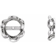 14k White 7mm Id Earring Jackets