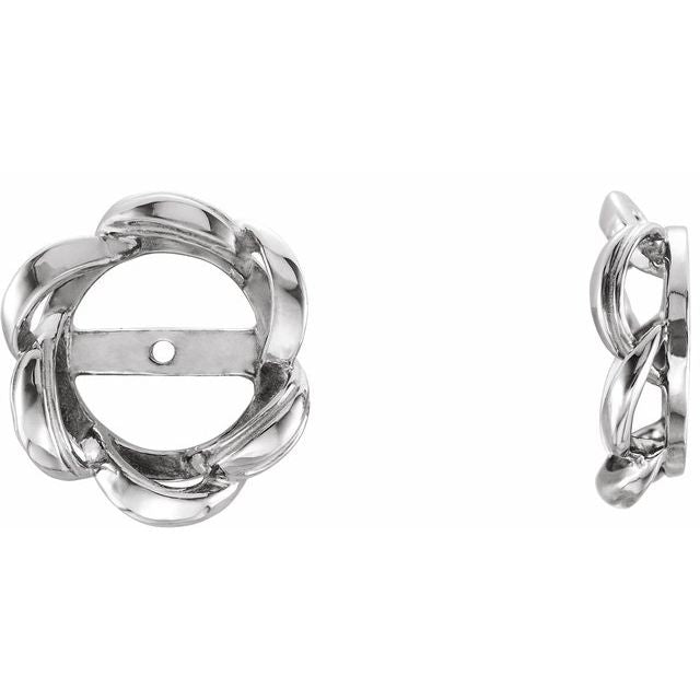 14k White 7mm Id Earring Jackets