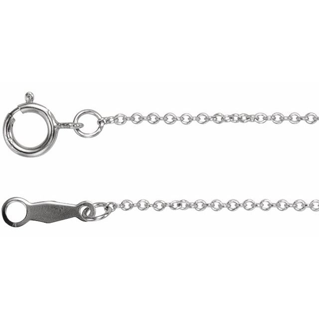 Sterling Silver 1 Mm Adjustable Cable 16-18'  Chain