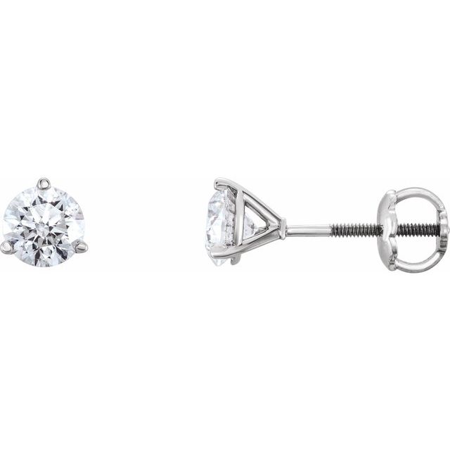 14k White 1/3 Ctw Natural Diamond Earrings
