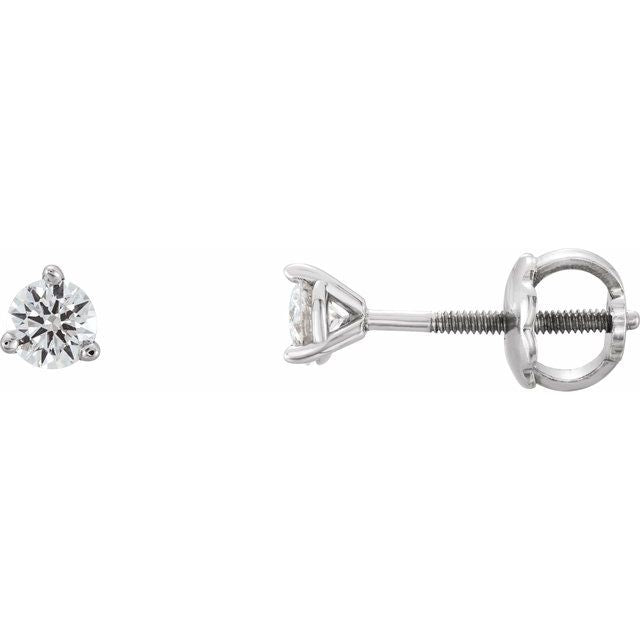 14K White 1/5 CTW Natural Diamond Earrings