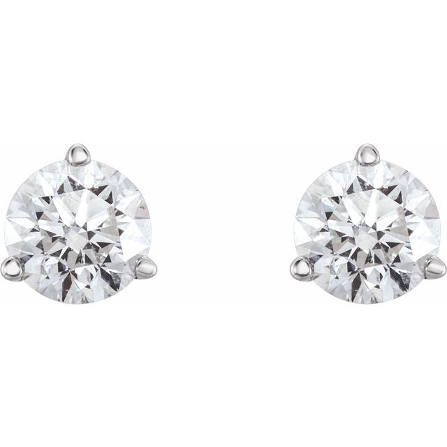 14k White 1/3 Ctw Natural Diamond Earrings