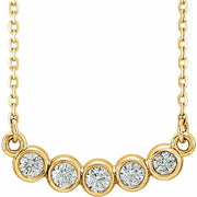 14k Yellow 1/3 Ctw Lab-grown Diamond Bar 16-18' Necklace