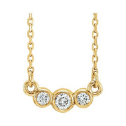 14k Yellow 1/8 Ctw Natural Diamond Three-stone 16-18' Necklace