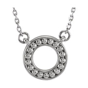 Sterling Silver Beaded Circle 16-18' Necklace