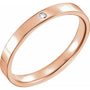 14k Rose .015 Ctw Natural Diamond Flat Band Size 7