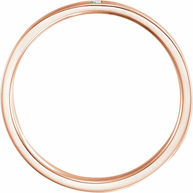 14k Rose .015 Ctw Natural Diamond Flat Band Size 7