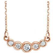 14k Rose 1/6 Ctw Natural Diamond 16-18' Necklace