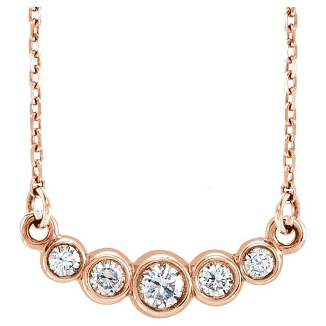 14k Rose 1/6 Ctw Natural Diamond 16-18' Necklace