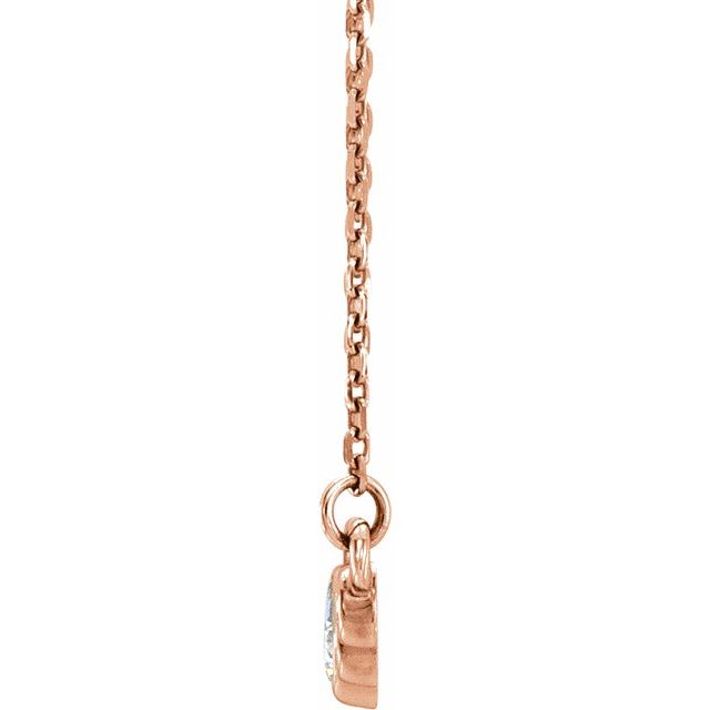 14k Rose 1/6 Ctw Natural Diamond 16-18' Necklace