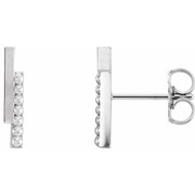 Sterling Silver Beaded Bar Earring