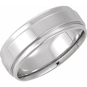 Sterling Silver 7.5 Mm Flat Edge Band Size 10
