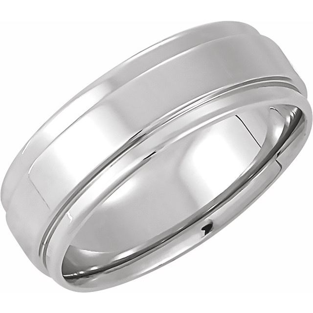 Sterling Silver 7.5 Mm Flat Edge Band Size 10