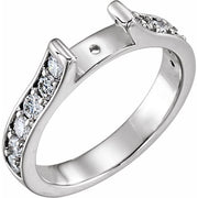 14K White 3/4 CTW Natural Diamond Cathedral Peg Shank