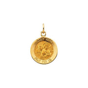 14K Yellow 12 mm Round St. Mark Medal