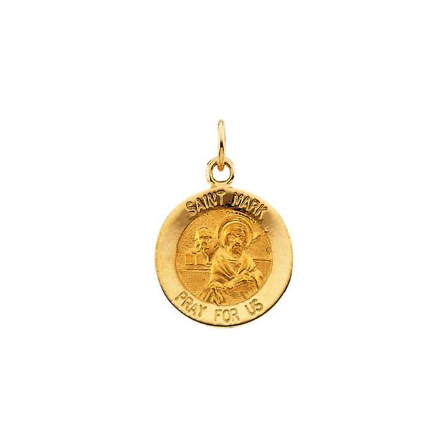 14K Yellow 12 mm Round St. Mark Medal