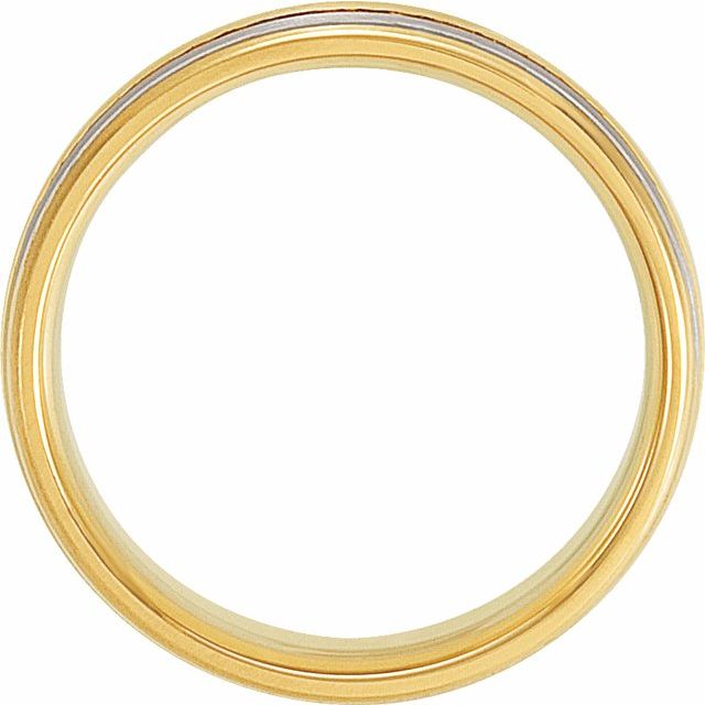 14K Yellow/White 7 mm Grooved Band Size 13