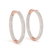 1.1 Inch 3 Row Pave Round Hoop