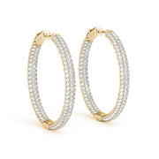 1.5 Inch 3 Row Pave Round Hoop