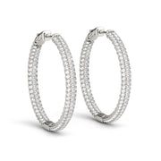 2 Inch 3 Row Pave Round Hoop
