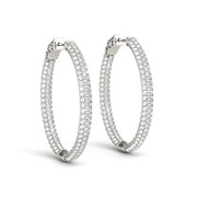 2 Inch 3 Row Pave Oval Hoop