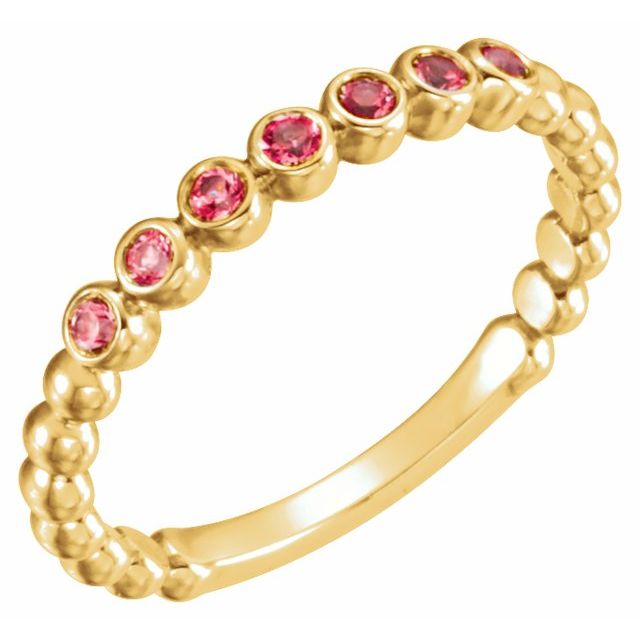 14k Yellow Natural Ruby Stackable Ring
