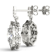 Scalloped Ov Halo Earrings