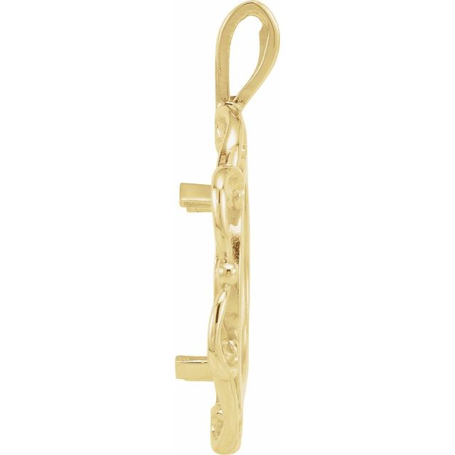 14k Yellow  Coin Frame Bezel Pendant Mounting For 13x1 Mm Coin