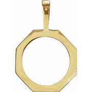 14K Yellow Coin Frame Bezel Pendant Mounting for 15x.76 mm Coin