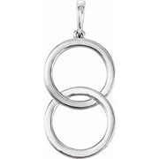 14k White Interlocking Circle Pendant